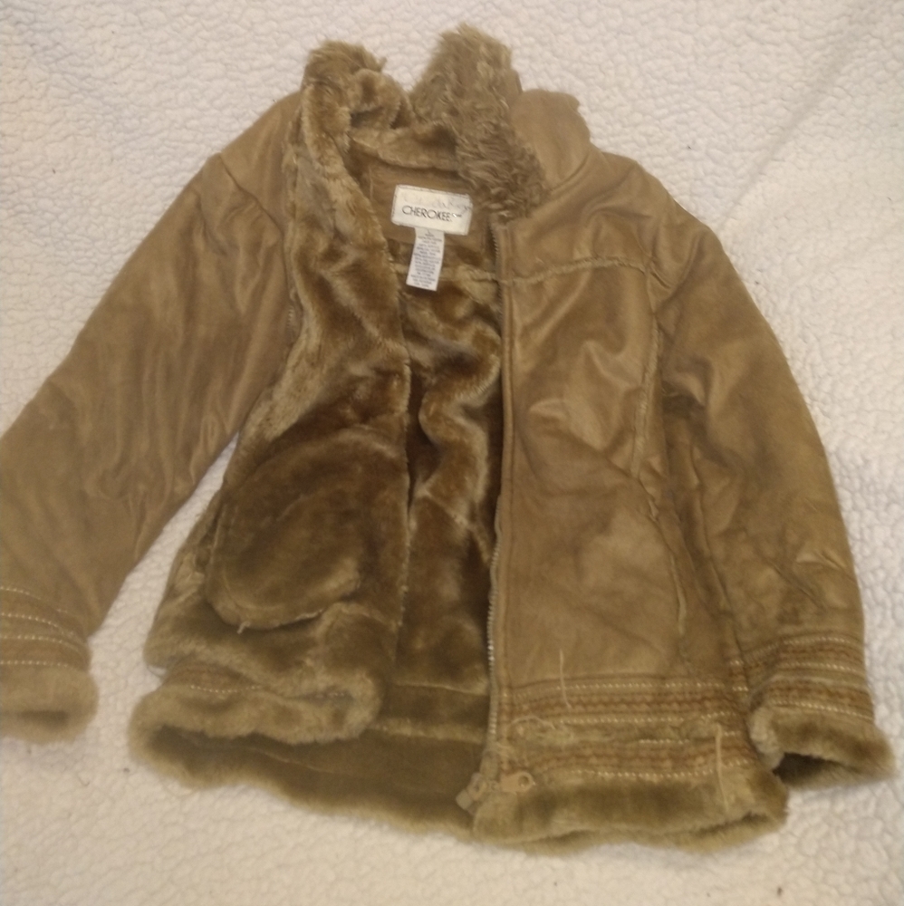 Fur and suede children's coat